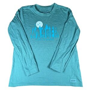 Life is Good Wander Crusher Long Sleeve Graphic Tee Womens Medium